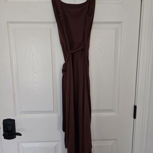 Quince Asymmetrical Brown Dress
